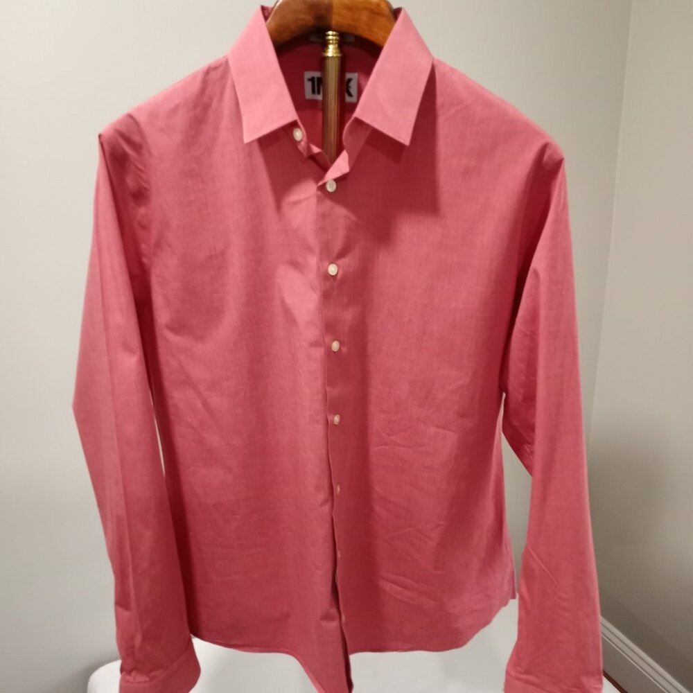1MX PINK COTTON BLEND LONG SLEEVE DRESS SHIRT MENS SIZE XL SLIM FIT
